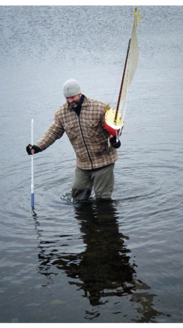 ...and goes in over the top of his wellies... Photo: RC